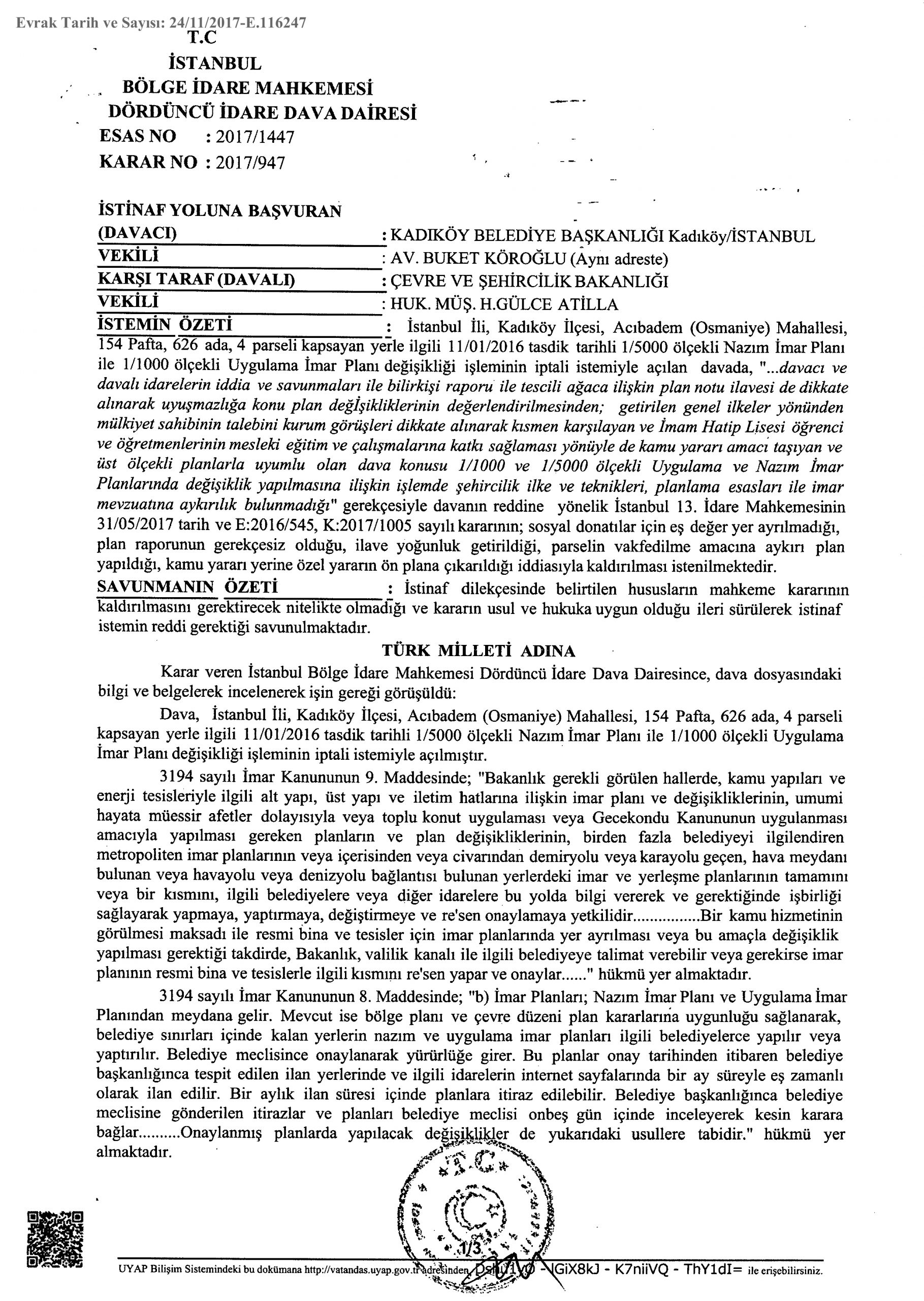 Kadıköy Acıbadem mahallesinde bulunan Ahmet Sani Gezici Lisesi arsasının konut