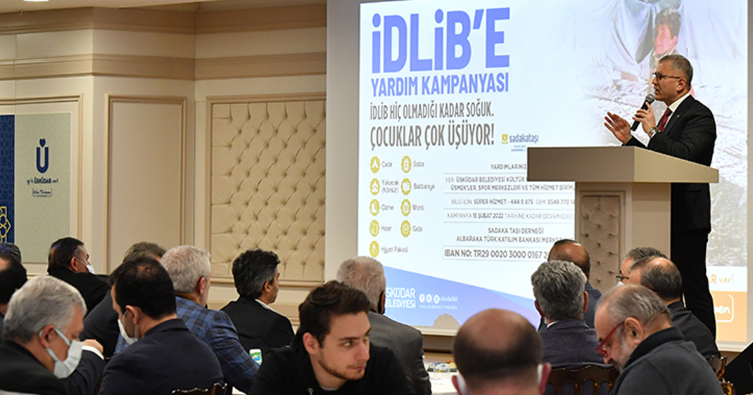 Üsküdar Belediyesi, İdlib için yardım kampanyası seferberliği başlattı. Sadaka Taşı