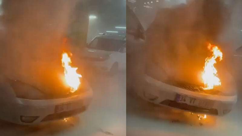 Çamlıca Camii otoparkında bir otomobilin motor kısmında yangın çıktı. Kısa sürede söndürülen yangın