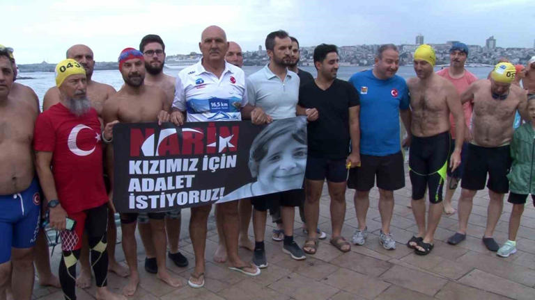 İstanbul’da ’Sarayburnu Fatihleri’ olarak bilinen amatör yüzme grubu, katledilen Narin’i