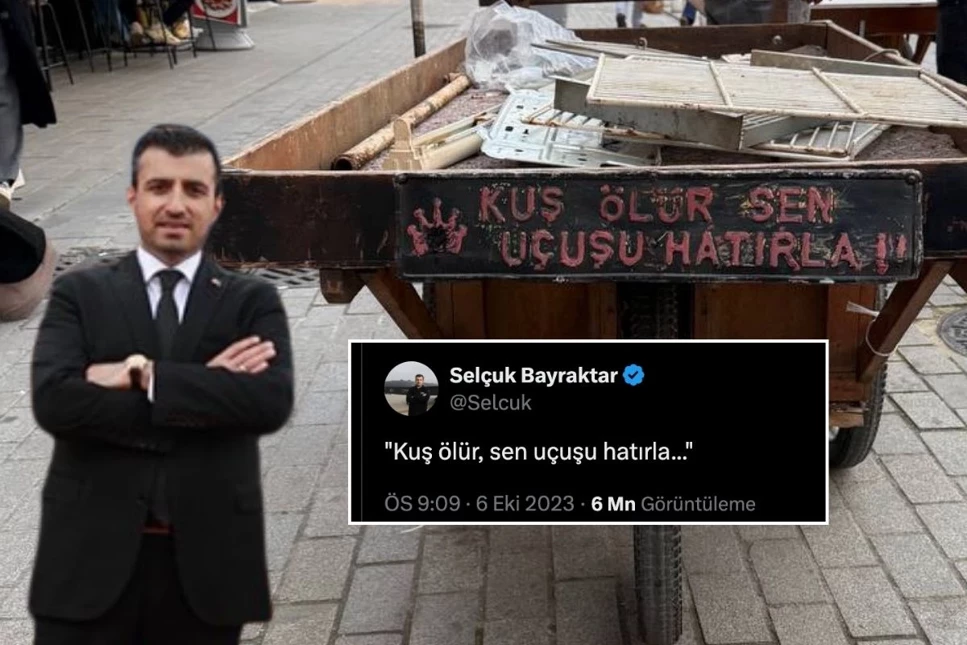 Baykar Yönetim Kurulu Başkanı Selçuk Bayraktar, Üsküdar'da üzerinde İranlı şair