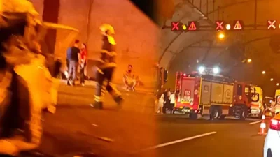 Kuzey Marmara Otoyolu'nun Kocaeli İzmit geçişinde hafif ticari aracın T4