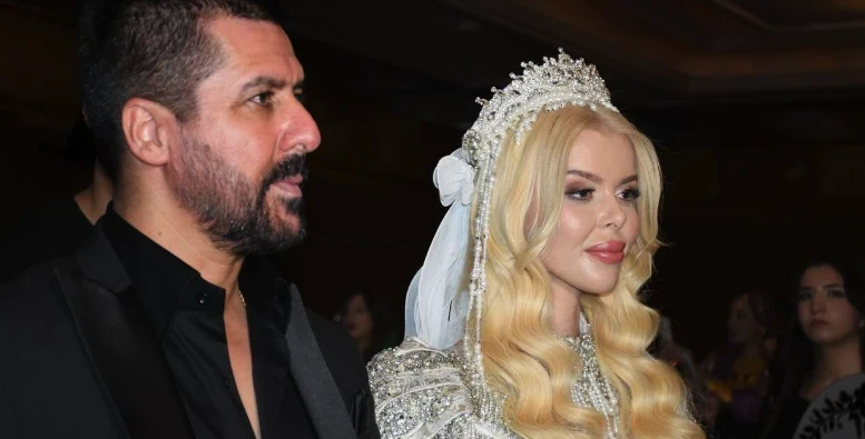 Sosyal medya fenomeni Çağla Öz ile yaptığı, kilolarca altının takıldığı